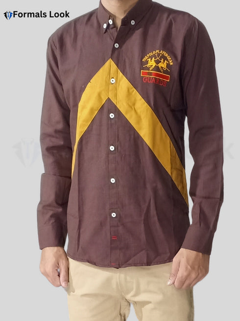 Casual Shirts Brown & Yellow